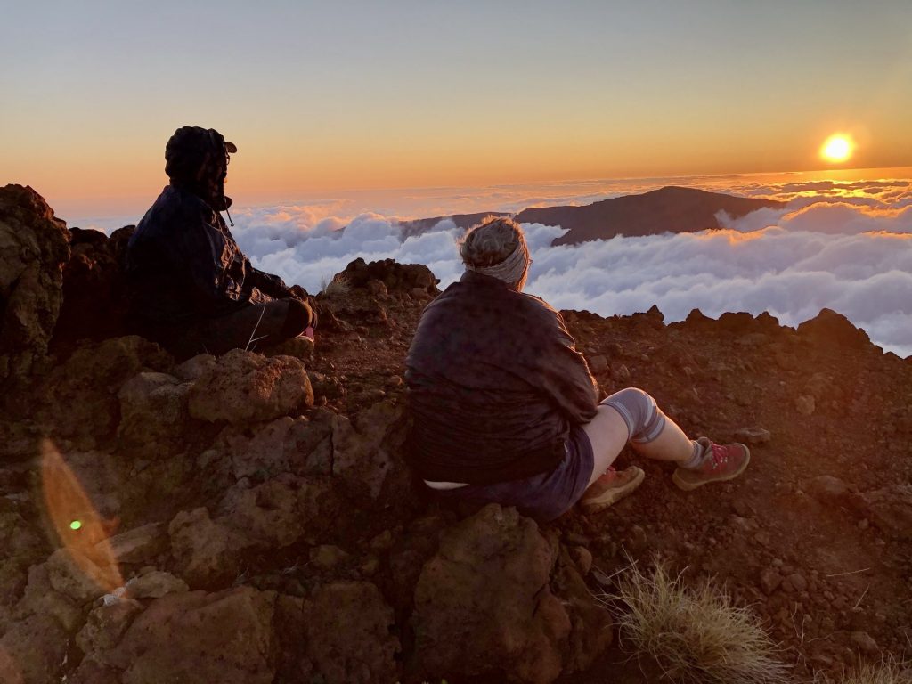 coucher de soleil au piton des neiges